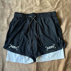 ASRV Silver-Lite 5” Shorts w/ Inner Liner - Black/White